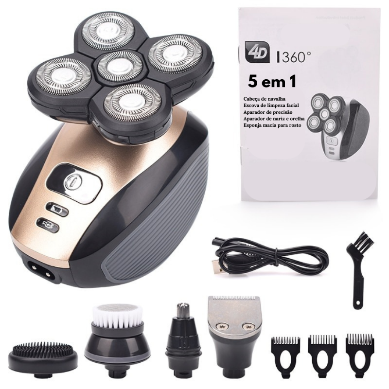 Barbeador e Aparador Profissional 360 À Prova d'água 5 em 1 Favoritoz