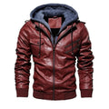 Jaqueta de Couro Masculina Hooded